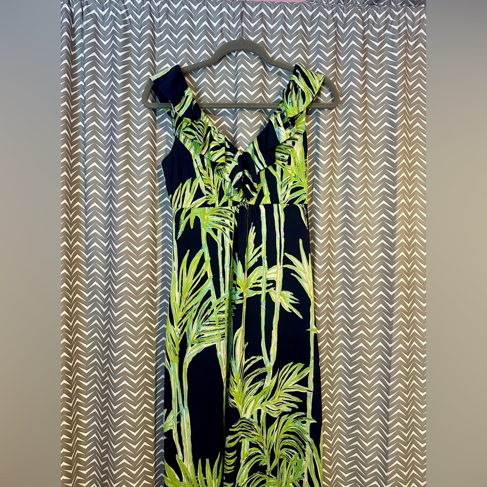 Lilly Pulitzer | Silk Palm Print Maxi Dress, size XS - Picture 2 of 8